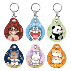 2pcs Cute Sensor Access Door Card Cover Keychain Elevator Water Drops Round Key Holder, Lovely Pacha