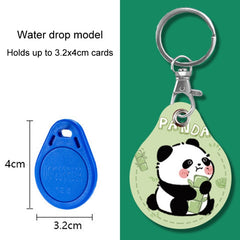 2pcs Cute Sensor Access Door Card Cover Keychain Elevator Water Drops Round Key Holder, Lovely Pacha