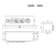 USB Voltmeter Cigarette Lighter Socket With Switch Power Box For Car And Ship, AOS3515-1, AOS3515-50A-Z With 30CM Cable