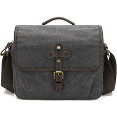Waxed Canvas Camera Messenger Bag with Adjustable Dividers for DSLR Photography and Travel, L Dusty Yellow, L Army Green, L Deep Gray, S Army Green, S Dusty Yellow, S Deep Gray