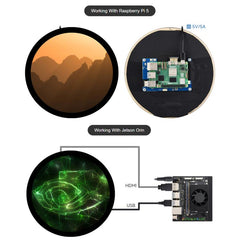 Waveshare 7inch Round HDMI Capacitive Touch Display, 1080x1080 LCD, 10-Point Multi-Touch For Raspberry Pi Arduino DIY, 7inch 1080x1080 LCD