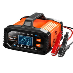 Foxsur 20A 12V/24V Portable Car Motorcycle Battery Charger, US Plug, EU Plug, UK Plug, AU Plug, JP Plug