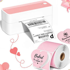 Phomemo 3-Inch 500pcs Thermal Labels For PM241-BT/PM246S/D520-BT Printer, White Bottom Blue Text, Pink Bottom Black Text, Mixed Dyes