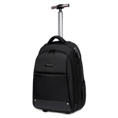 FUGUILAI Wheeled Backpack with Hideable Wheels & Straps, TSA Lock & 2-Stage Telescopic Handle Trolley Backpack for Business Travel