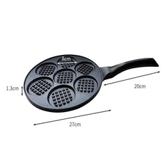 7-Cup Non-Stick Breakfast Burger Pan Household Flat Bottom Egg Frying Pan, Smooth Finish Gas, Waffle Gas, Smooth Finish General, Waffle General