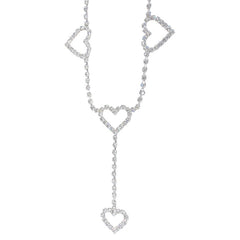 Vintage Heart Waist Chain Sexy Rhinestone Belts, Length: 120cm