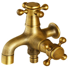 Copper Antique Washing Machine Faucet one Point two Pairs Single Cold 4 Points Faucet, Antique Washing Faucet
