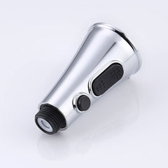 Kitchen Horn Button Switch Pausable Faucet Sprinkler Water Saving Nozzle Sprayer Filter, Plating CP, Drawing BN