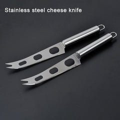 Stainless Steel Cheese Knife With Fork Tip Cheese Butter Knife Slicer Butter Pizza Cutter, Cheese Knife
