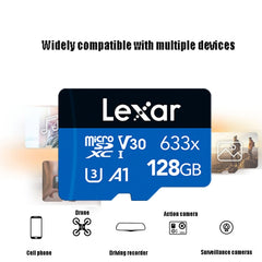 Lexar 633x 128GB High-speed Driving Recorder Dedicated TF Card Mobile Phone Memory Card, 128GB