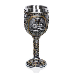 3D Viking Skull Coffee Beer Mug Skull Mug Beer Wine Drink Gift Stainless Steel Knight Decorative Cup for Men, Goblet, Mug