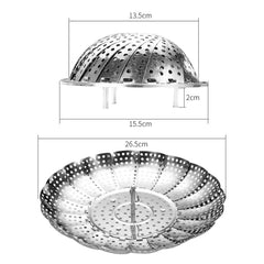 Stainless Steel Folding Retractable Lotus Steamer Tray, Lotus Steamer Tray