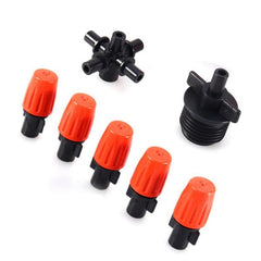 2 PCS Cross Five Outlet Spray Nozzle Gardening Greenhouse Watering Spray, Cross Five Outlet Spray Nozzle