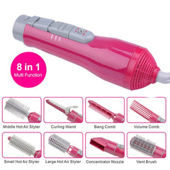 8 in 1 Professional Hair Dryer Hair Curler for Hotel Travel With Comb Powerful Hairdryer