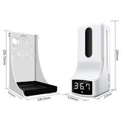 K9 Pro Handsfree Non-contact Body Light-sensitive Distance Sensor Thermometer + 1000ml Automatic Non-contact Liquid Soap Dispenser with Base Mount, K9 Pro