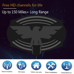 MYC-HDTV049 25dB 4K HDTV Antenna, Reception Range: 150 Miles, MYC-HDTV049