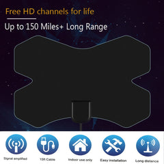 MYC-HDTV050 X Shield 25dB 4K HDTV Antenna, Reception Range: 150 Miles, MYC-HDTV050