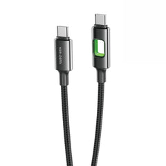 USB C to USB C 60W Aluminium Alloy Braided Black RGB Fast Data Charging Cable VD-DC12CC