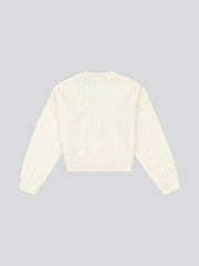 Girls Cable Knit Cardigan Egret