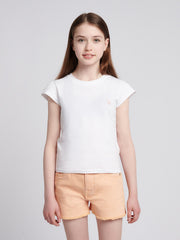 Girls Double Horsemen Mixed 2 Pack Cap Sleeve Tees in Navy Iris