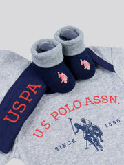 Baby 3 Piece Boxed Gifting Set in Light Grey Marl