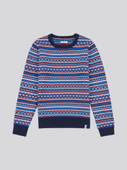 Boys Intarsia Knit Jumper in Classic Blue