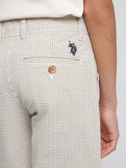 Boys Seersucker Chino Short in Northern Droplet