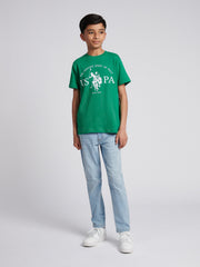 Boys USPA Print Graphic T-Shirt in Lush Meadow