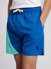 Boys Cut & Sew Swim Short Galaxy Blue