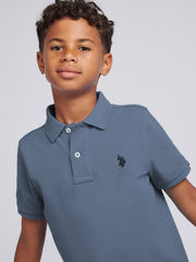 Boys Double Horsemen Polo Shirt Vintage Indigo