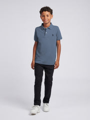 Boys Double Horsemen Polo Shirt Vintage Indigo