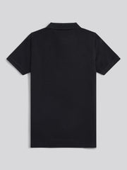 Boys Double Horsemen Polo Shirt Black Bright White DHM