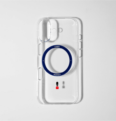 Slim Clear iPhone 17 Case with Royal Blue MagSafe Ring - King's Guard | The Iconic Slim
