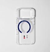 Slim Clear iPhone 17 Pro Max Case with Royal Blue MagSafe Ring - King's Guard | The Iconic Slim