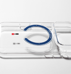 Slim Clear iPhone 17 Pro Max Case with Royal Blue MagSafe Ring - King's Guard | The Iconic Slim