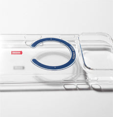 Slim Clear iPhone 17 Pro Max Case with Royal Blue MagSafe Ring - Telephone Box | The Iconic Slim