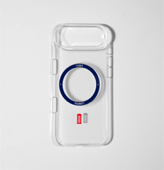 Slim Clear iPhone Air Case with Royal Blue MagSafe Ring - Telephone Box | The Iconic Slim