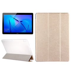 For Huawei MediaPad T3 10 9.6 inch Silk Texture Horizontal Flip Leather Case with 3-folding Holder, For MediaPad T3 9.6 inch