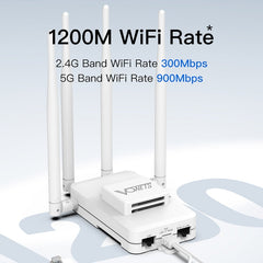 VONETS VAR1200-H 1200Mbps Wireless Bridge External Antenna Dual-Band WiFi Repeater, With 4 Antennas + DC Adapter Set, VAR1200-H With 4 Antennas + DC Adapter Set