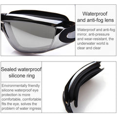 High-definition Waterproof Fogproof Swimming Goggles with Swimming Cap, Swimming Goggles with Cap (Black), Swimming Goggles with Cap (Pink), Swimming Goggles with Cap (Blue)