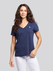 Womens V-Neck T-Shirt Navy Iris