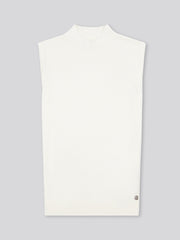 Womens Mock Neck Sleeveless Knit Marshmallow