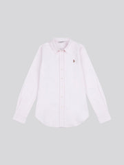 Womens Stripe Stretch Classic Fit Oxford Shirt Crystal Rose