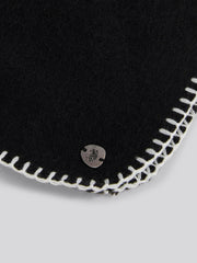 Womens Hanging Whipstitch Scarf in Black