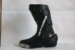 Black Alpinestar Celer Replica Motorcycle Leather Suit Two Piece / Gp Pro Gloves / Gp Pro Boots