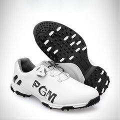 PGM Golf Rotating Buckle Waterproof Microfiber Leather Breathable Non-slip Sneakers for Men(Color:White Green Size:45), 39, 40, 41, 42, 43, 44