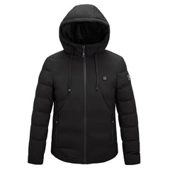 Men and Women Intelligent Constant Temperature USB Heating Hooded Cotton Clothing Warm Jacket, 7XL