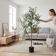 Realistic Artificial Olive Plant (120/180cm) – Lifelike Tree for Home, Office & Garden Decoration