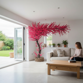 Artificial Peach, Cherry Blossom & Red Maple Trees