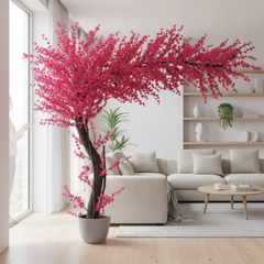 Artificial Peach, Cherry Blossom & Red Maple Trees